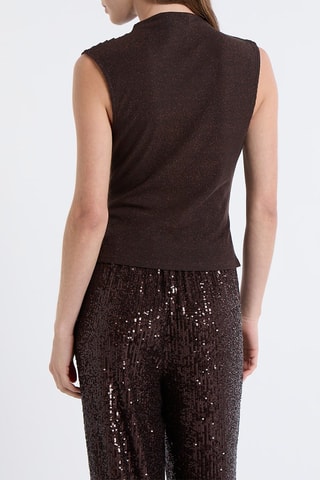 Top drapé Noely - Marron