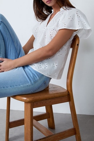 Top en broderie anglaise Essentiel - Blanc