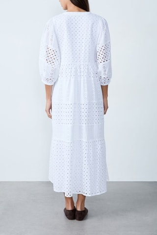 Robe midi en broderie anglaise Mordern Gypset - Blanc