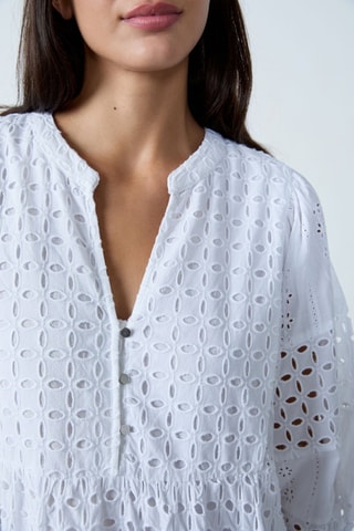 Robe midi en broderie anglaise Mordern Gypset - Blanc