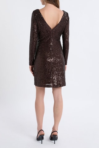 Robe droite Linda - Marron foncé