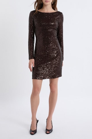 Robe droite Linda - Marron foncé