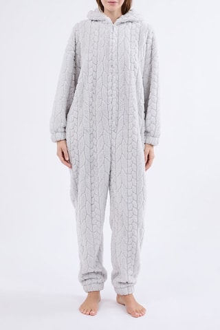 Combinaison de pyjama à capuche Mund - Gris clair