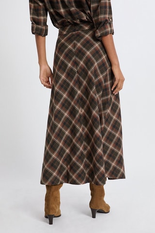 Jupe longue Tartan - Marron
