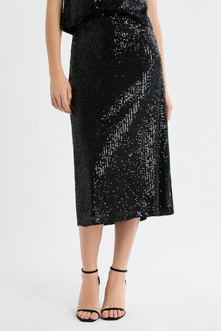 Jupe midi taille haute Danseur - Noir