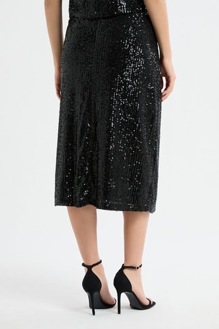 Jupe midi taille haute Danseur - Noir