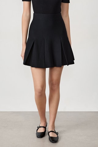 Jupe plissée taille haute Livio - Noir