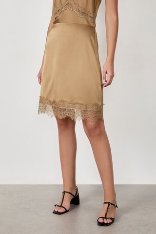 Jupe droite taille haute Bella - Kaki
