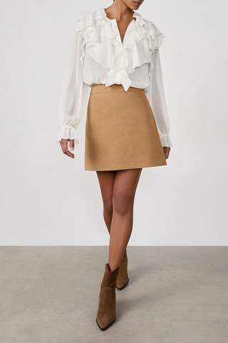 Jupe patineuse taille haute Branco - Taupe