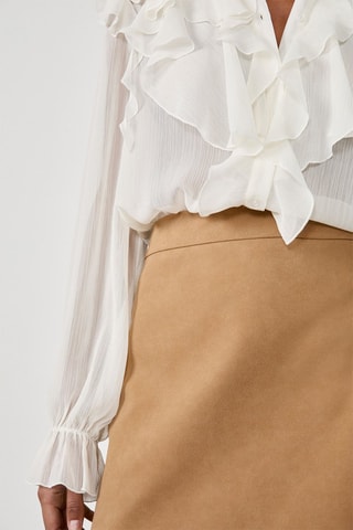 Jupe patineuse taille haute Branco - Taupe