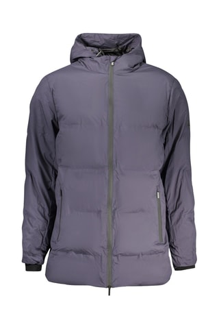 Gewatteerde Jas met Capuchon - Zwart en blauw