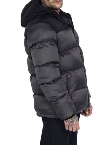 Doudoune à capuche - Utah2 - Blanc, gris, noir et rouge