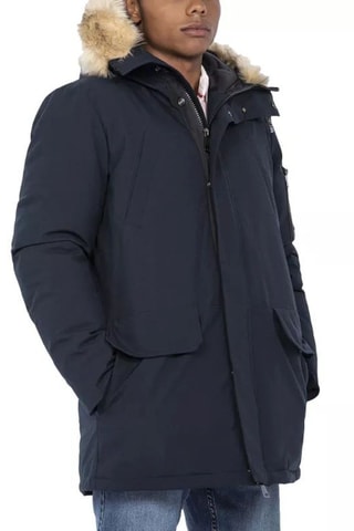 Parka à capuche - Nelson22 - Bleu et beige