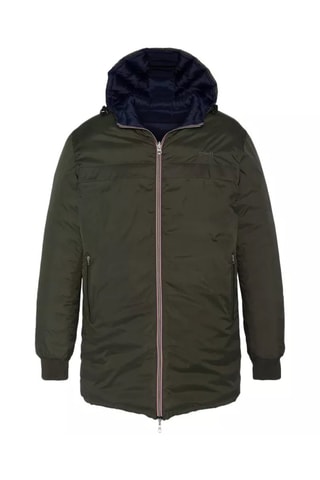 Veste longue réversible à capuche - Riverso2 - Bleu et vert