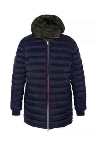 Veste longue réversible à capuche - Riverso2 - Bleu et vert