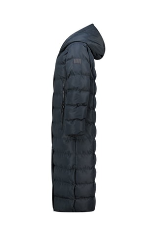 Anorak largo con capucha Belenana - Negro, azul y gris