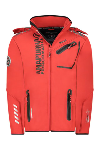Chaqueta Softshell con capucha Royautana - Negro, rojo y gris