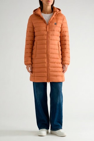 Anorak largo con capucha Akitalana - Marrón y gris