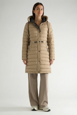 Anorak largo con capucha Batigana - Negro y beige