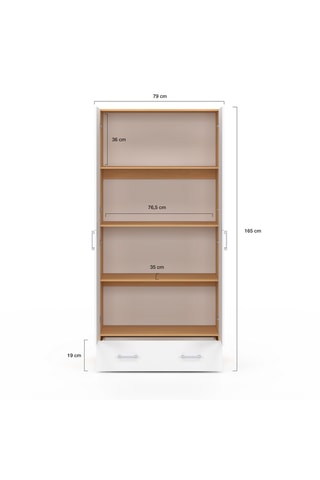 Armario de 2 puertas - 79 x 35 x 165 cm