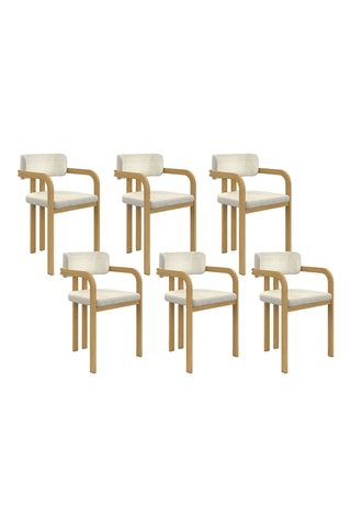 6 sillones Elsa - Beige - Poliéster