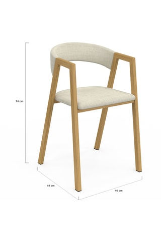 6 sillones Enola - Beige - Poliéster