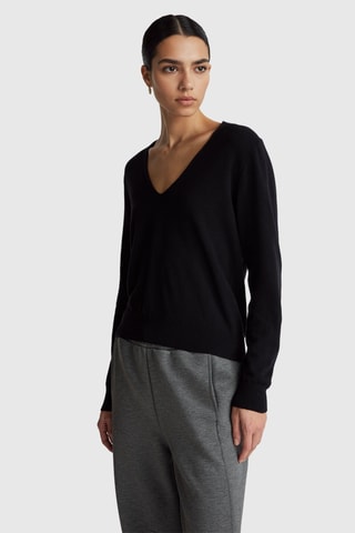 Jersey de lana virgen - Negro