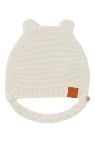 Gorro con orejas de lana y cachemir - Blanco