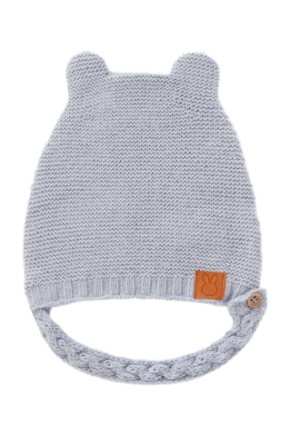Gorro con orejas de lana y cachemir - Celeste