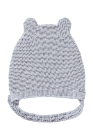 Gorro con orejas de lana y cachemir - Celeste