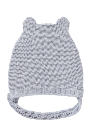 Gorro con orejas de lana y cachemir - Celeste