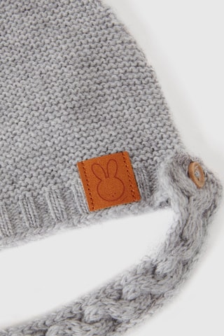 Gorro con orejas de lana y cachemir - Gris jaspeado