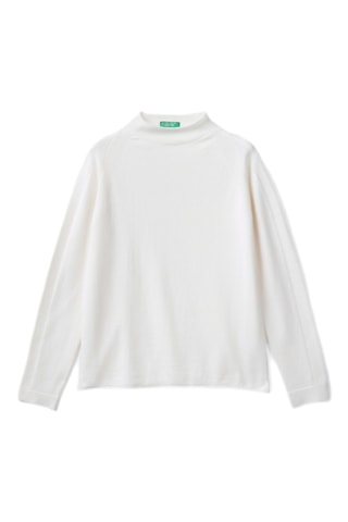 Jersey fino de lana y cachemir - Blanco