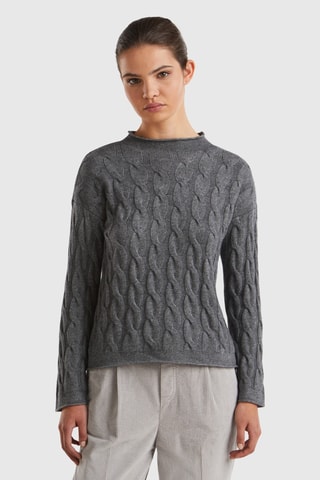 Jersey de lana y cachemir - Gris oscuro