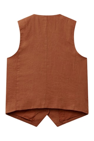 Chaleco de traje de lino - Marrón