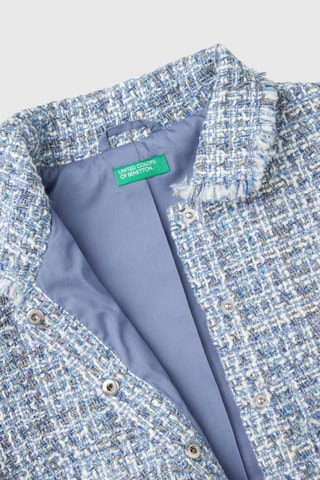 Chaqueta corta de tweed - Celeste