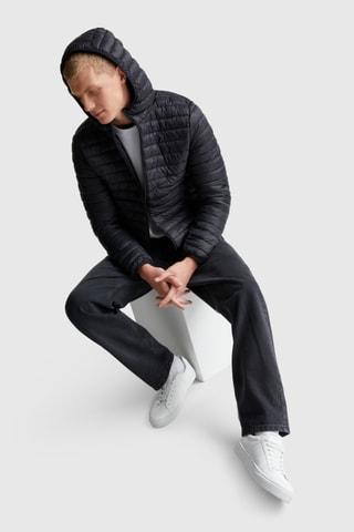 Anorak con capucha - Negro