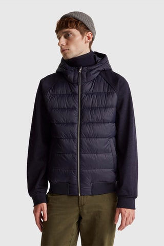 Anorak combinado con capucha - Azul marino