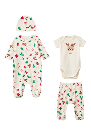 Pijama de 4 piezas - Blanco