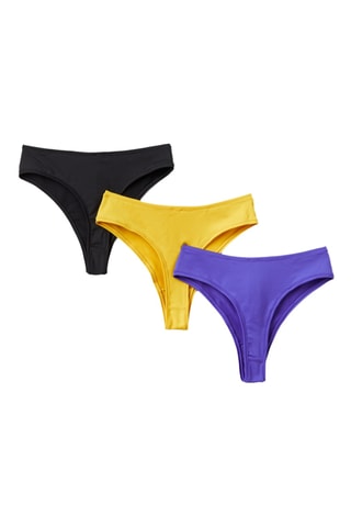 3 bragas brasileñas - Negro y amarillo