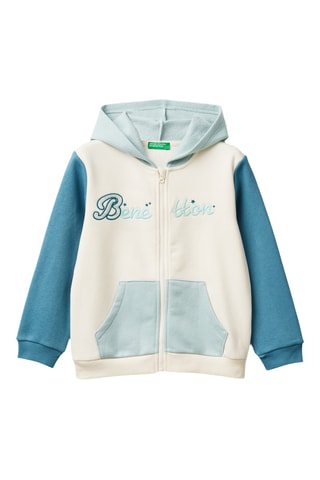Sudadera con capucha - Crudo y azul oscuro