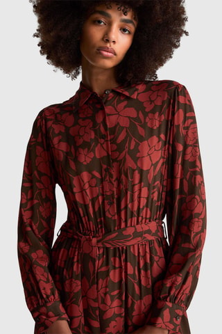 Vestido midi - Marrón