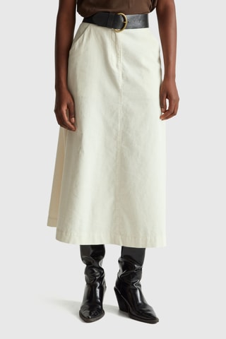 Falda midi - Blanco