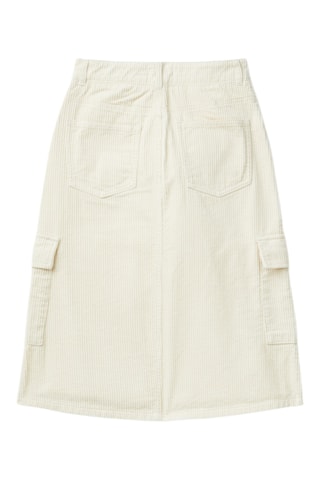 Falda recta de terciopelo - Beige