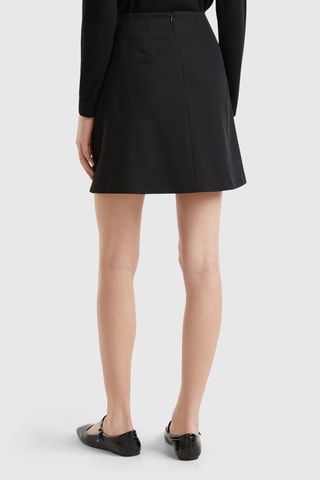 Falda recta de talle alto - Negro