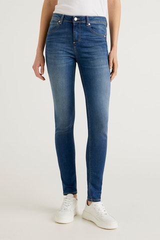Vaquero slim fit de tiro alto Azul