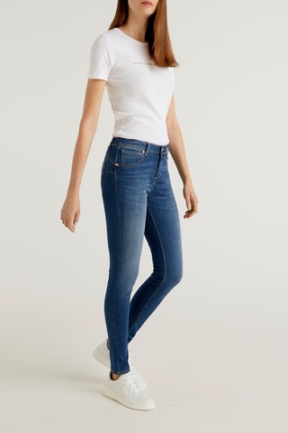 Vaquero slim fit de tiro alto Azul