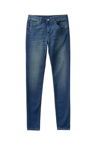 Vaquero slim fit de tiro alto Azul