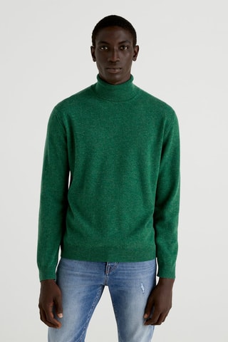 Jersey de lana virgen Verde oscuro