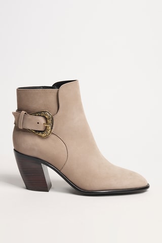 Nubuck Enkellaarzen Margot - Beige